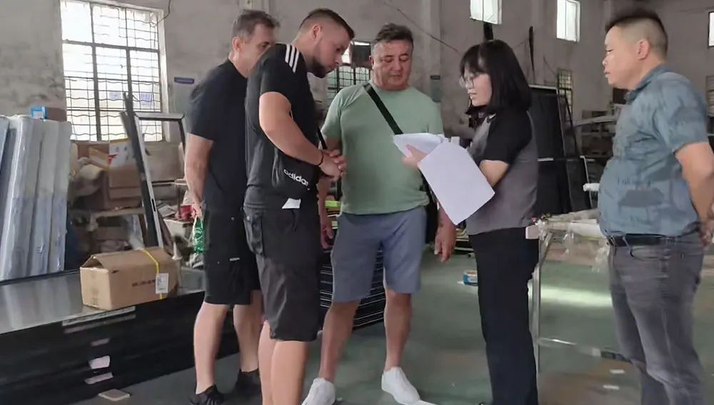 Customer visits the factory building